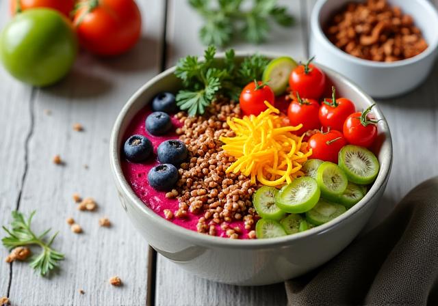 Gesunde nachhaltige Ernährungstrends und pflanzenbasierte Küche